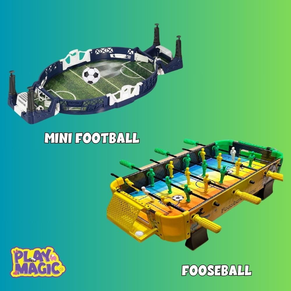 PlayMagic Mini Tabletop Football Board for Kids | Indoor 2-Player Foosball Toy | Desktop Pinball Soccer for Preschoolers & Adults | Interactive Family – 58 x 27 x 13 cm - Image 6 thumbnail
