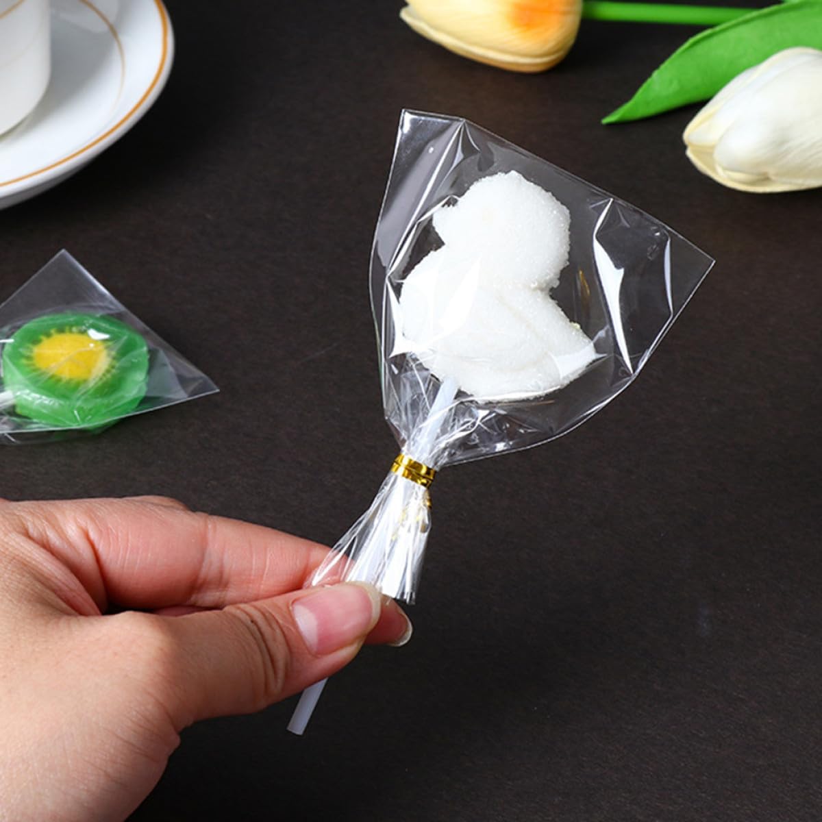 200pcs Paper Lollipop Sticks for Candy Making and DIY Treats