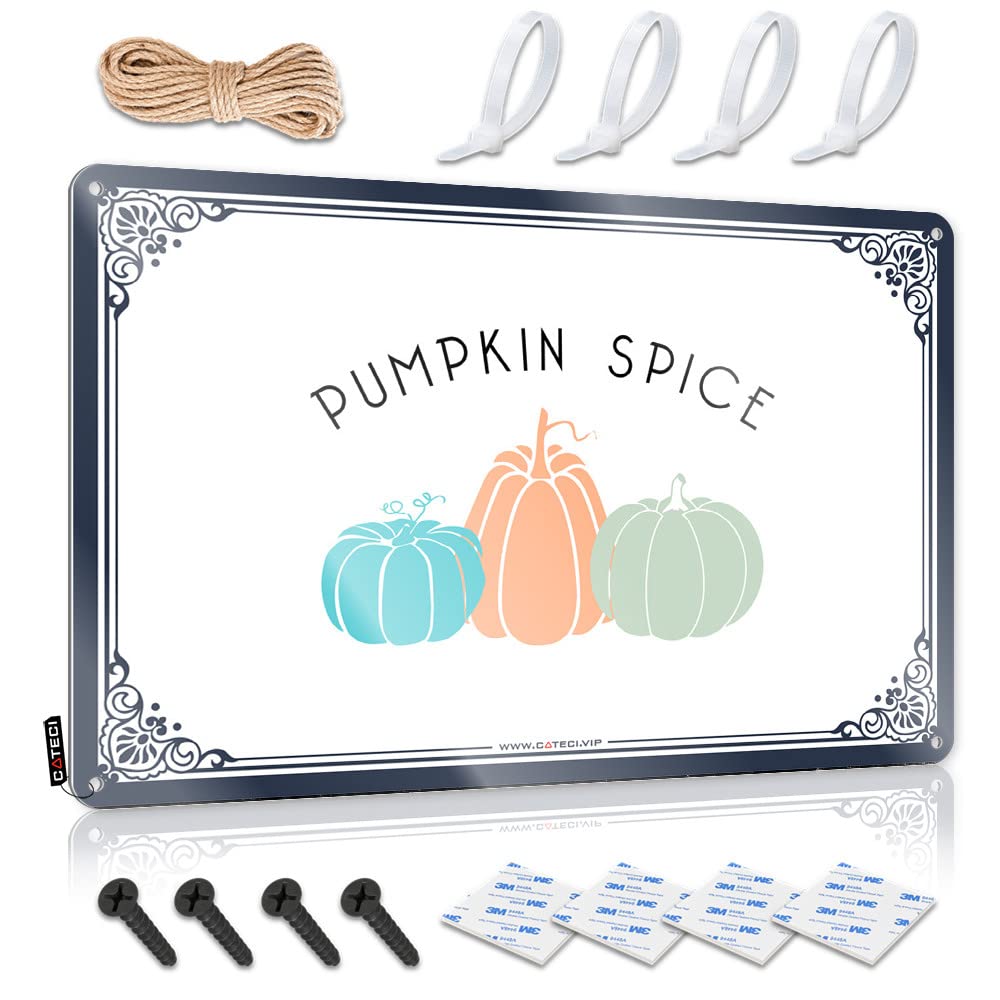 IBWNBBUSN Home Bar Metal Signs Pumpkin Spice Tin Sign Metal Bar Decor Man Cave Signs Vintage Funny(30X40CM)