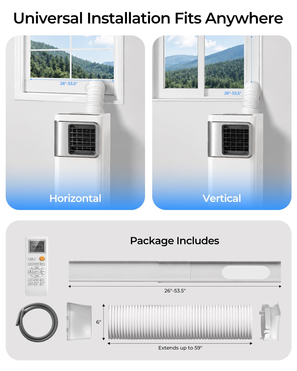Tragbare Klimaanlage, 16.000 BTU für große Räume bis zu 750 m², 5-in-1 Smart AC-Gerät mit WiFi/Fernbedienung, schnelle Kühlung, Luftentfeuchter und