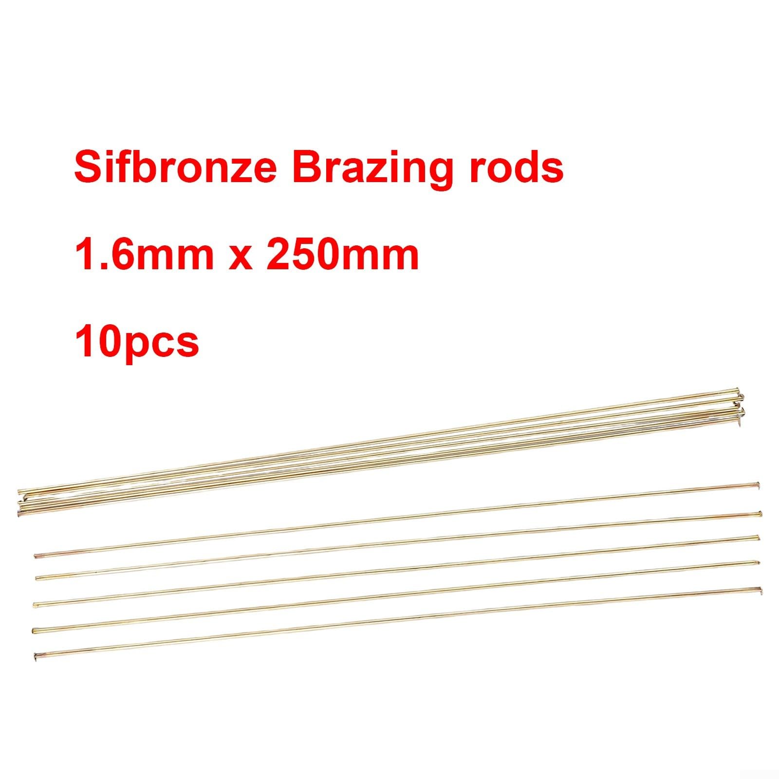 10pcs Tin Bronze Brazing Rod, 1.6mm X 250mm Brass Welding Rods, Suitable For Various Brazing Applications