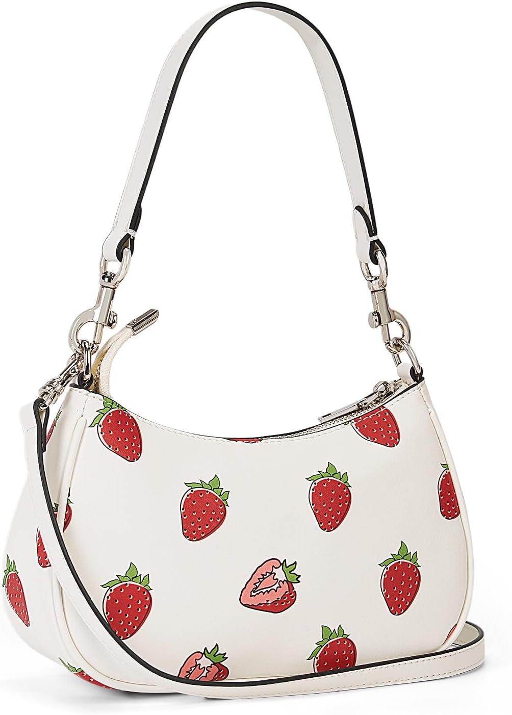Shoulder Bag for Women Cherry Purse Cute Fruit Print Purse Small Coquette Crossbody Hobo Bag with Strawberry Print
