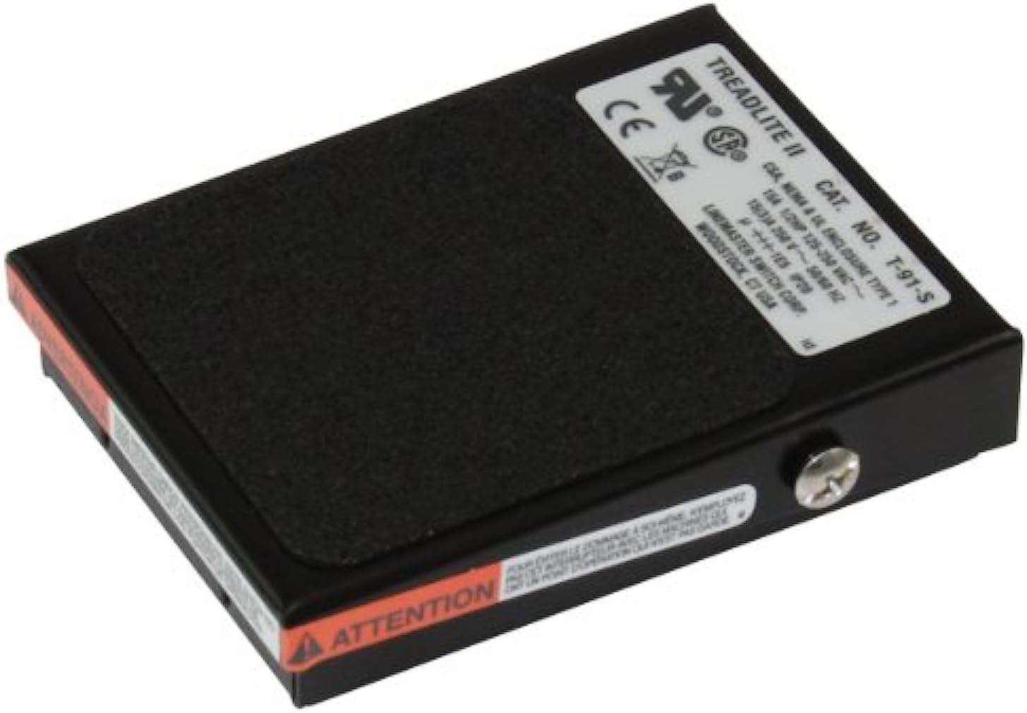 Linemaster T-91-S Treadlite II Foot Switch, Electrical, Single Pedal, Momentary, SPDT, No Guard, Black