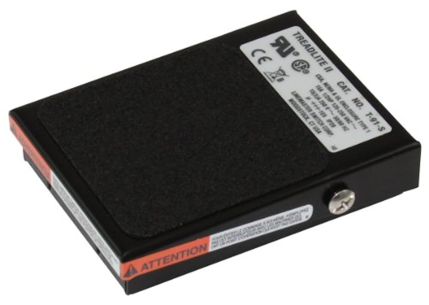 Linemaster T-91-S Treadlite II Foot Switch, Electrical, Single Pedal, Momentary, SPDT, No Guard, Black