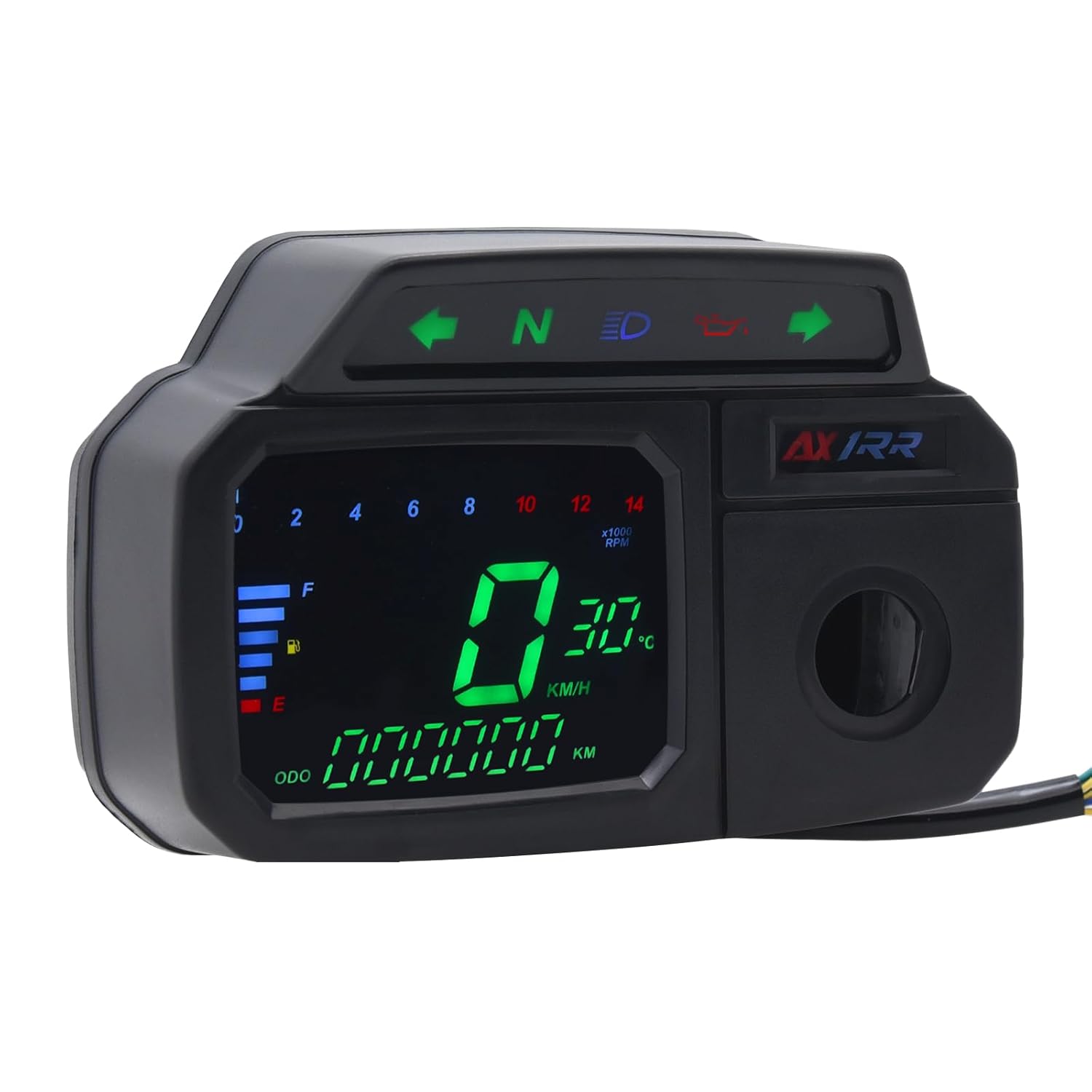KAOLALI Digital Speedometer for Motorcycles, Multi-Function LCD Motorcycle Speedometer Tachometer Cluster Gauge Assembly with RPM AX 100 100cc Oil Level Meter Fit for Suzuki Ax100 Max100