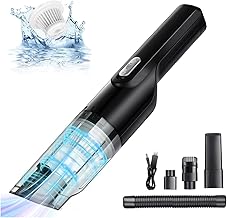 مكنسة كهربائية صغيرة، لاسلكية، شحن سريع USB، تنظيف محمول مع 3 ملحقات فوهة، شفط قوي 120 واط 7000 باسكال، لشعر الحيوانات الاليفة، الكنبة، قاع السرير، أسود، من كوفري.