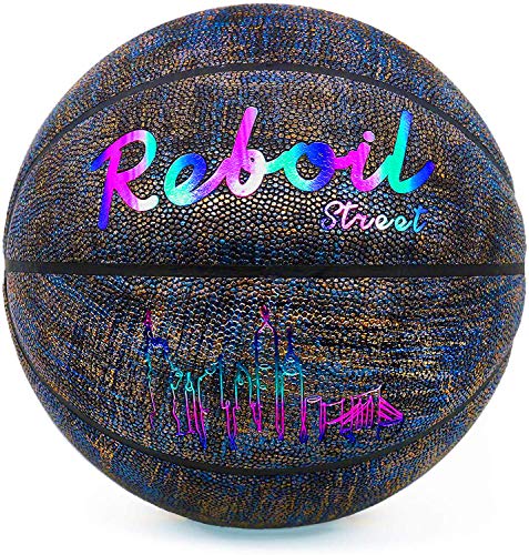 Reboilphase Leather Basketball (Size 3~7)- Kids Basketball, Small Basketball, Youth Basketballs, Basketball Gift - Size 7 Blue&Golden #TOP5