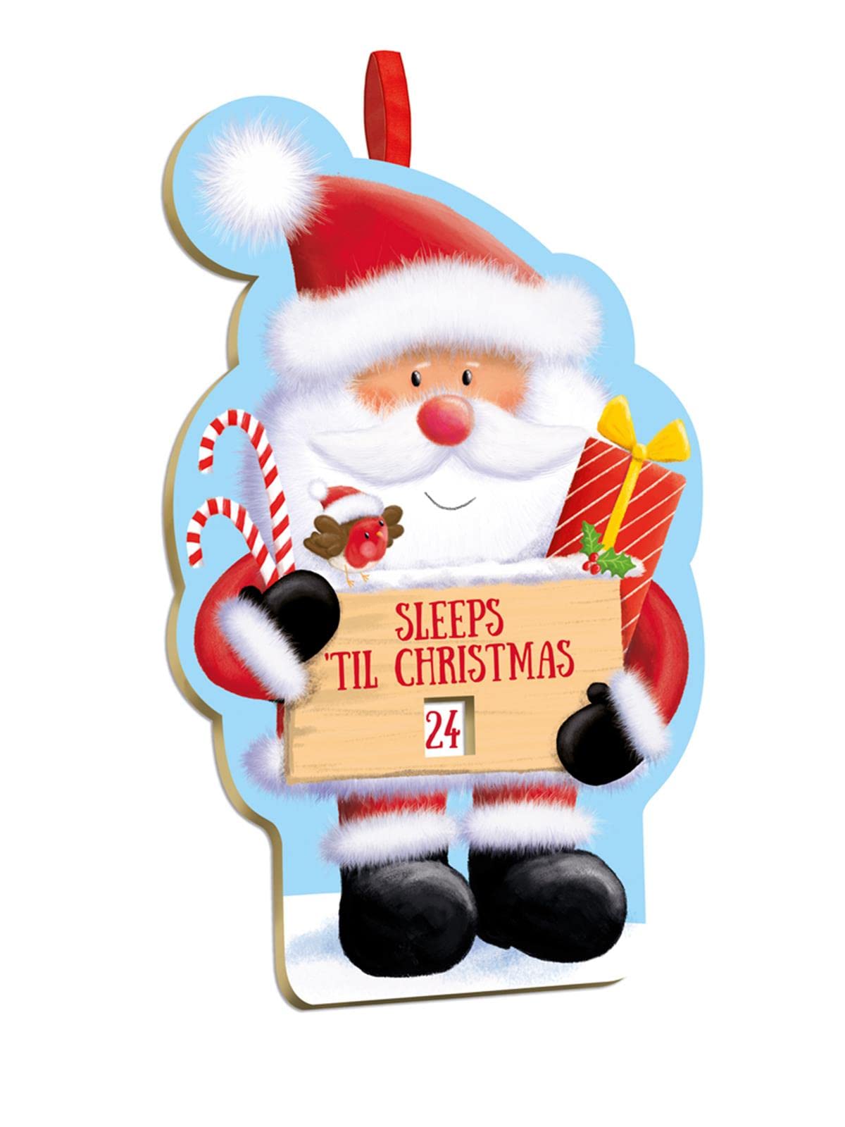 Giftmaker Multicolor Santa Sleeps Til Christmas Countdown Spinner Advent Calendar Plaque