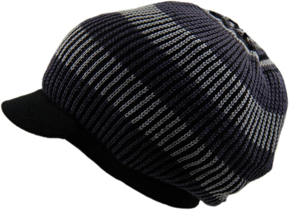 Knitted Cotton Rasta Slouchy Beanie Visor