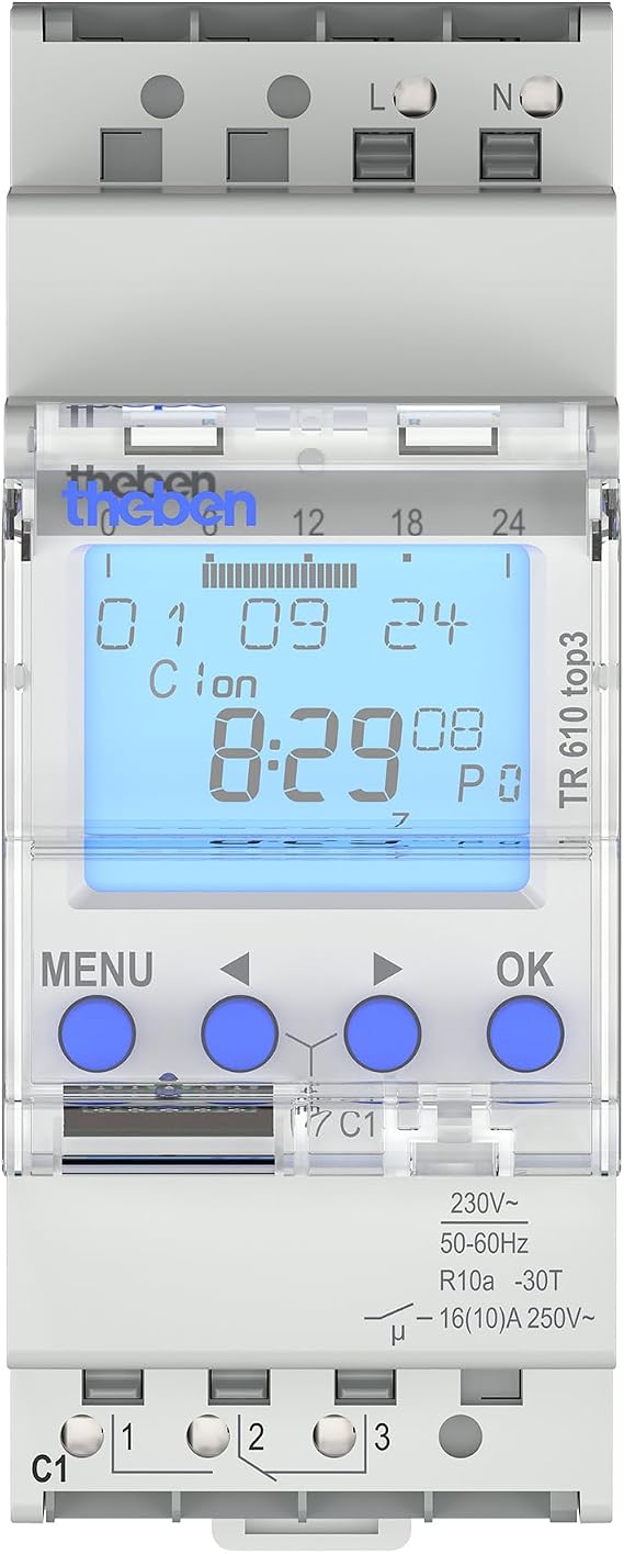 Theben 6100130 TR 610 top3 Digital Timer 1-Channel Weekly Program
