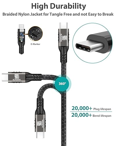 Miniatura 5 de Cable USB C de 6.6 pies, cable USB A a USB C USB 3.1 USB 3.2 Gen2 10Gbps cable de carga de datos para Samsung Galaxy S23 S22 S21 S20 S10 S9 S8+,