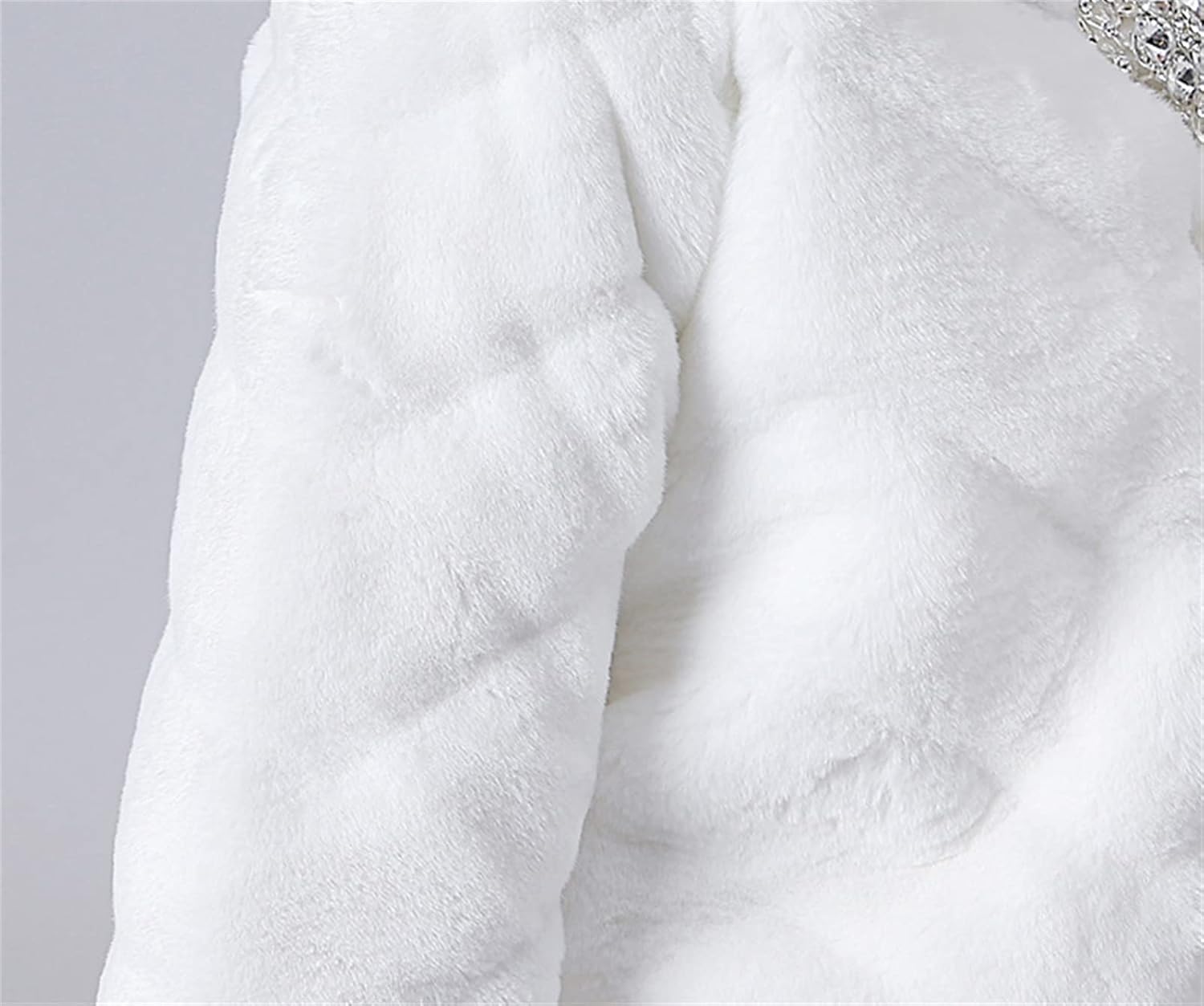 Girls Princess Faux Fur Wrap Shawl Cozy Flower Girls Bolero Shrug Winter Warm Cape Party Wedding Dress Up - Image 4