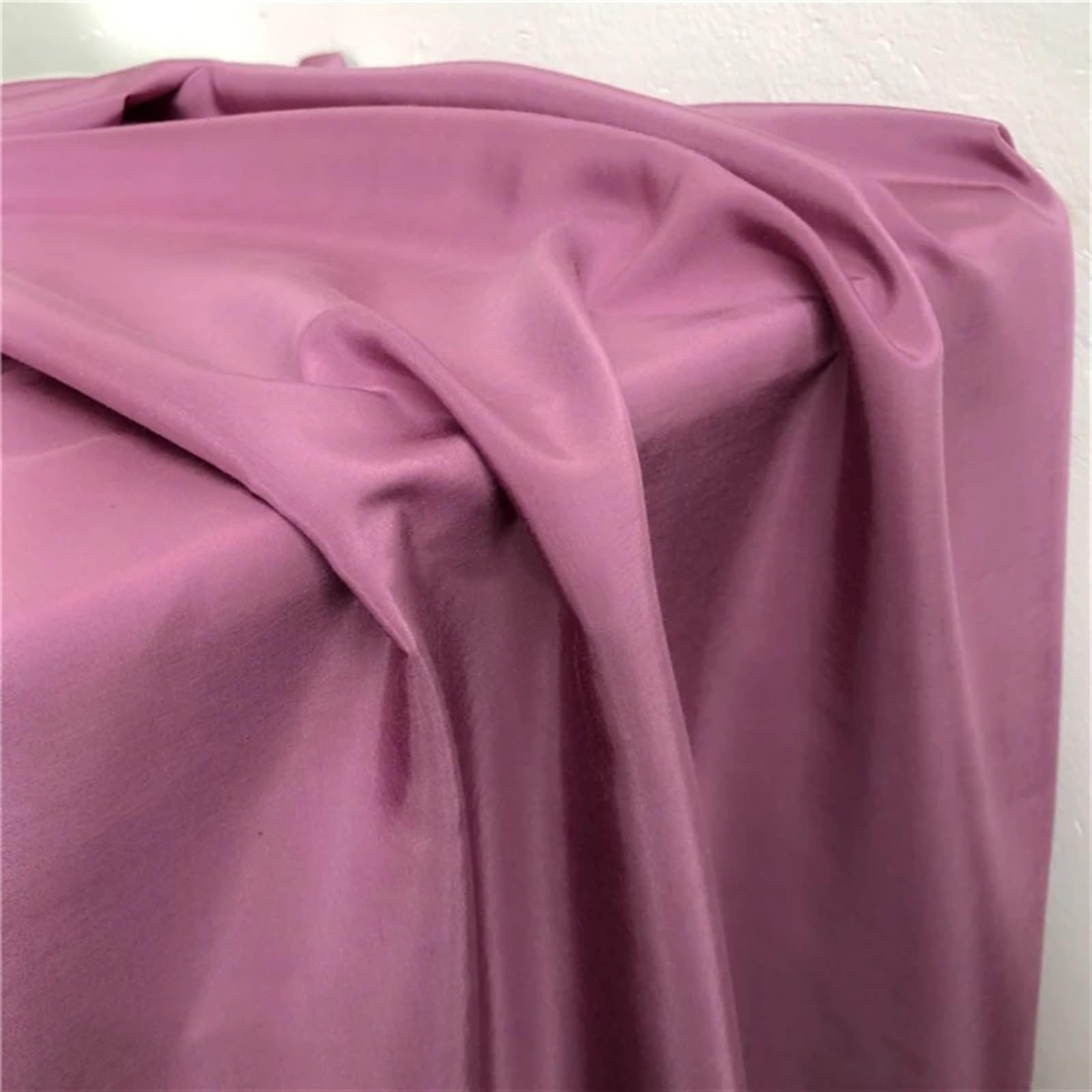 3/5/10 m fester 16-Momme-Seiden-Baumwollstoff für Sommerkleid, Hemd, Seidenfutter, Stoffmaterial, schwarz, weiß, marineblau, grün, rot, rosa Stoff zum Nähen (7 rosa, 140 cm x 10 m)