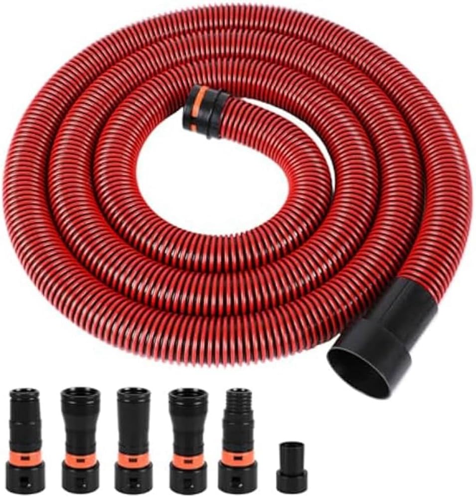 家庭用・業務用掃除機システム用集塵ホースキット（木工用電動工具とサンダー用アダプター6個付き、長さ300cm）
