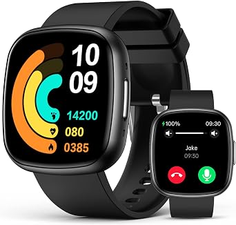 Smart Watches, 1.72" Smartwatch for Men Women Answer/Make Call, Fitness Tracker with 100+ Sport Modes, IP68 Waterproof, Heart Rate/Sleep/Spo2 Monitor, Activity Tracker for Android iOS