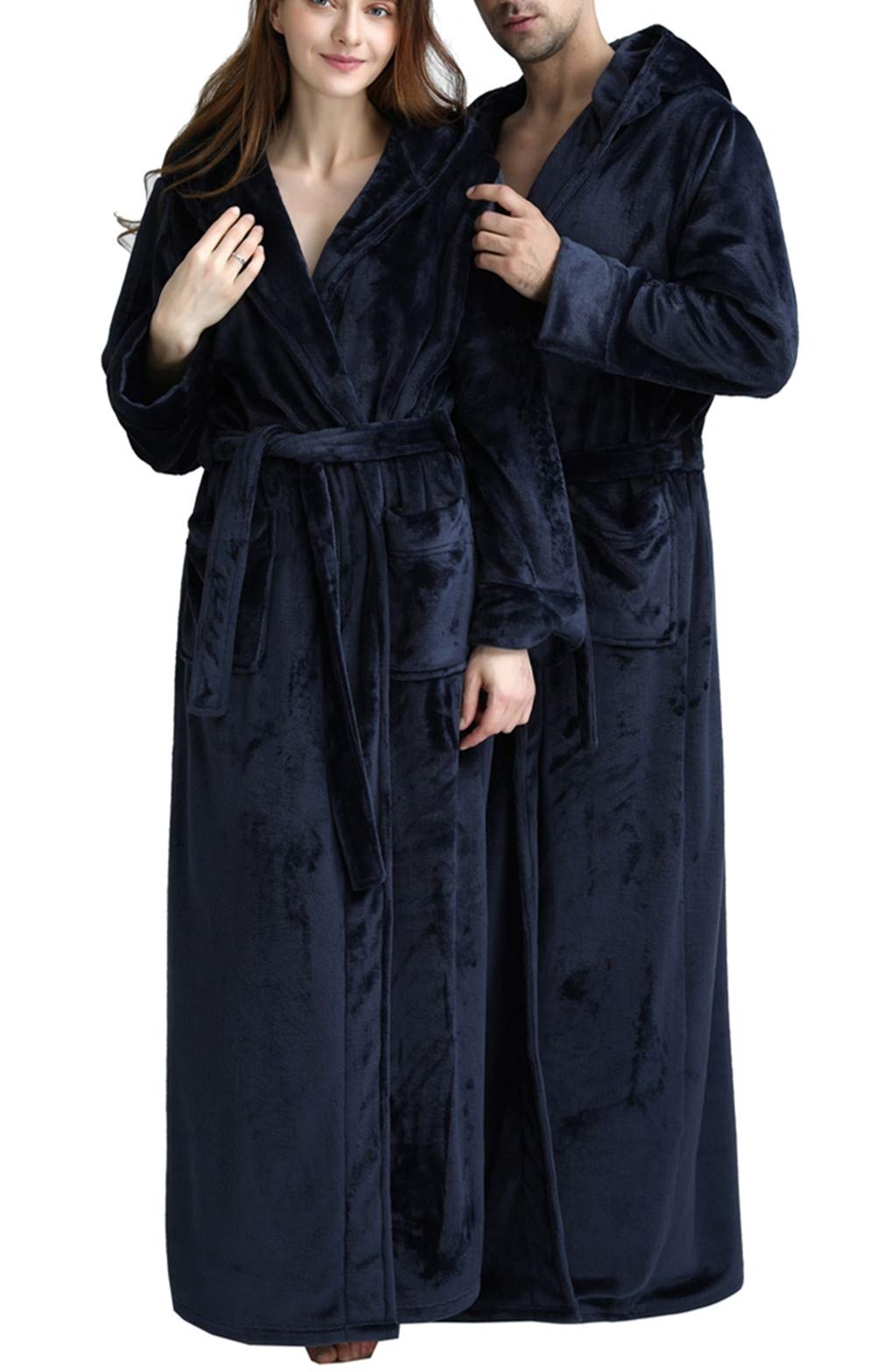 DSNOW Peignoir en polaire chaud pour femme Robe de chambre