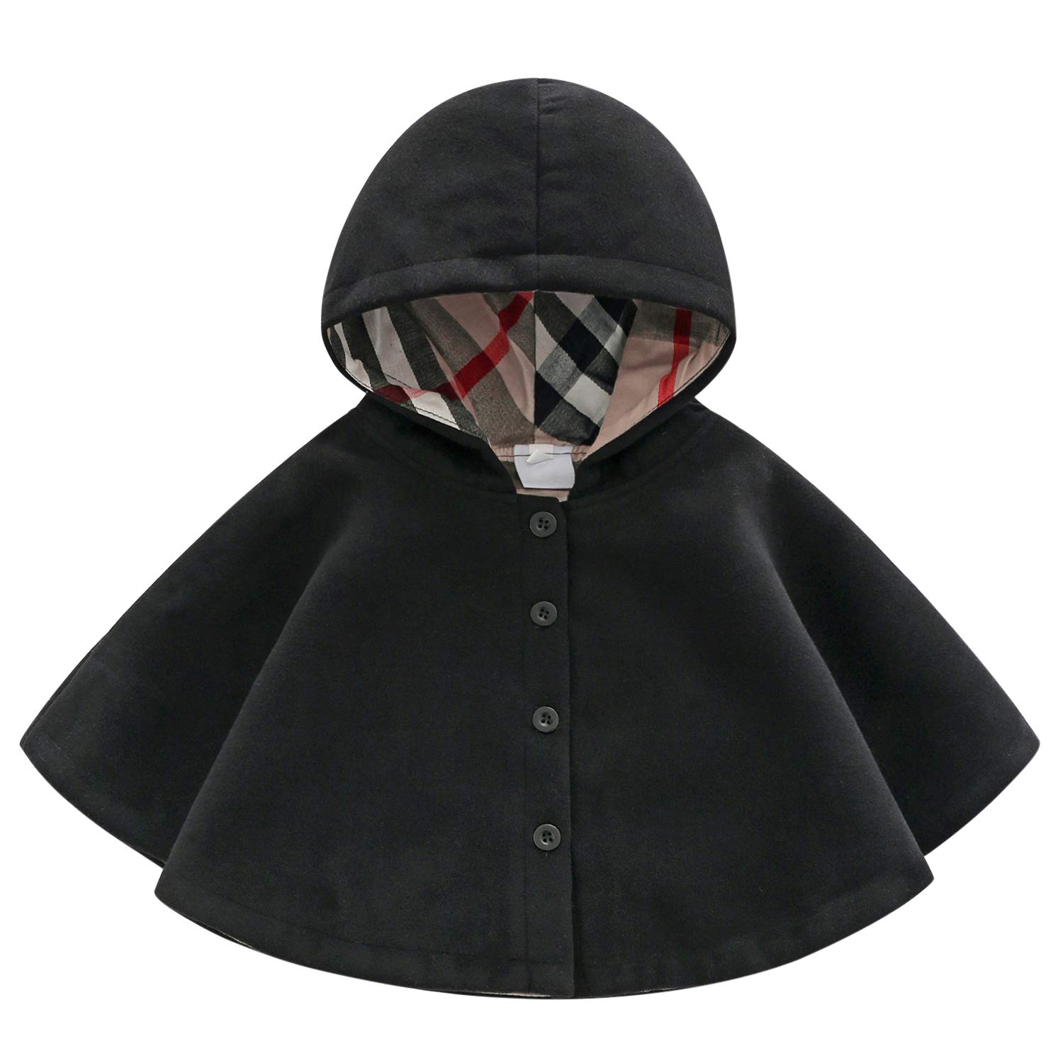 Cape à Capuche Bébé Fille Poncho Manteau Manches Longues Doux et Confortable