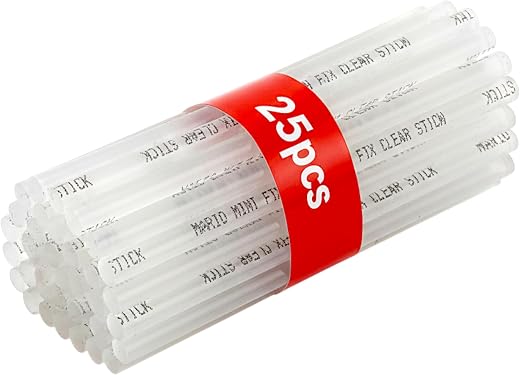 Mario Mini Transparent 7mm Hot Melt Glue Sticks for 20W Glue Gun (25 Pcs) | Strong Adhesive for DIY, Art &amp; Craft, Repairs...