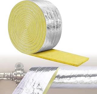 Laine de verre pour tubes Rouleau 10 m - Isolation thermique efficace pour protection contre le froid (-40 °C) et économie d'énergie (1 pièce)