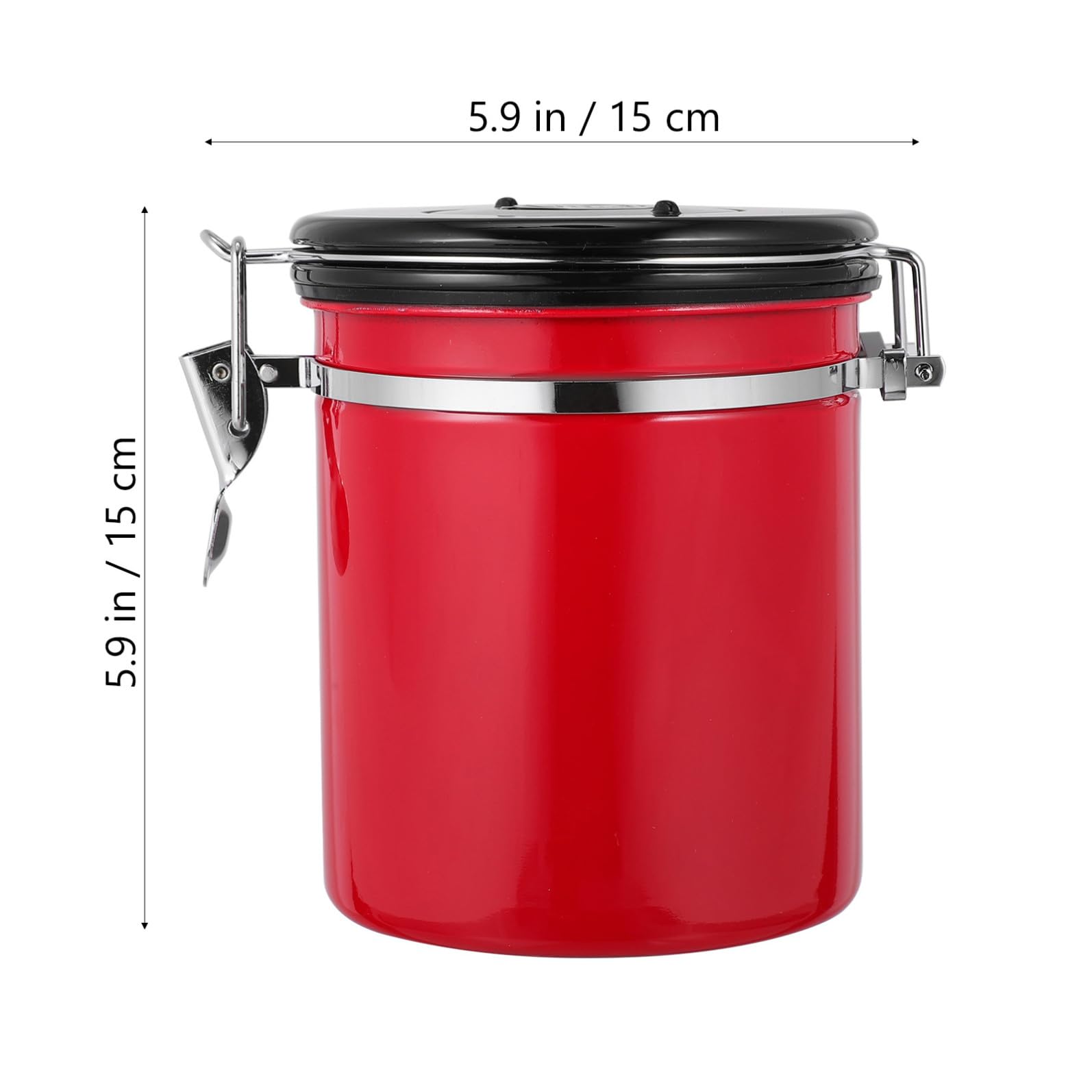 Angoily Roter Edelstahl Kaffeebehälter mit Deckel, Kleine Ausführung | Kaffeebohnen und Salz, 1 Stück, Lebensmittelverschluss, Vielseitige Aufbewahrung