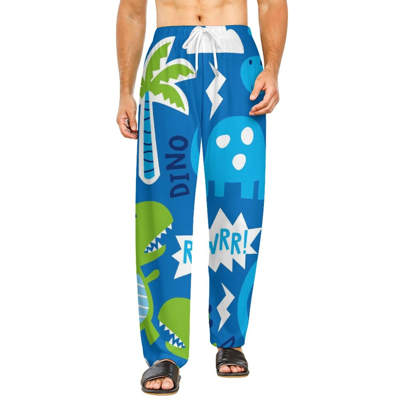 Bas de pyjama femme long avec poches imprimé dinosaure S