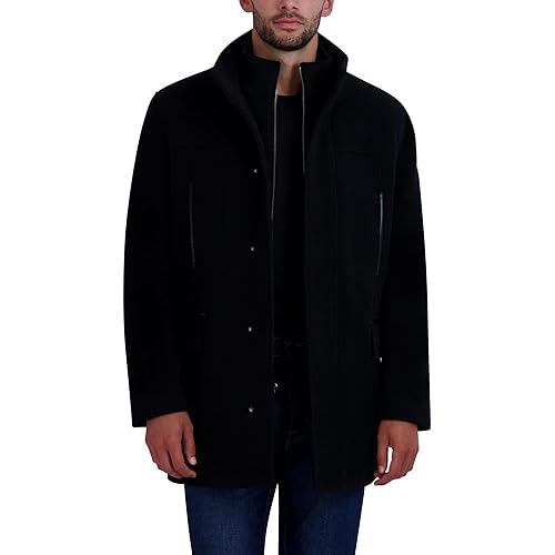 Cole Haan mens Full Zip Wool Plush Car Coat