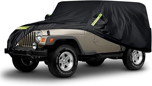 Fundas impermeables de repuesto para Jeep Wrangler 2 puertas 2007-2022, 6 capas de ajuste personalizado para todo tipo de clima, con puerta con