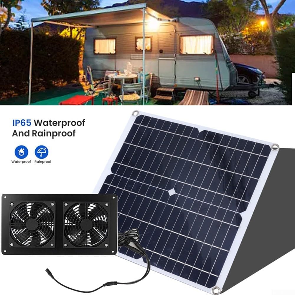30W Solar Panel Roof Vent Fan - Efficient Cooling System for Greenhouses, Kitchens, and More