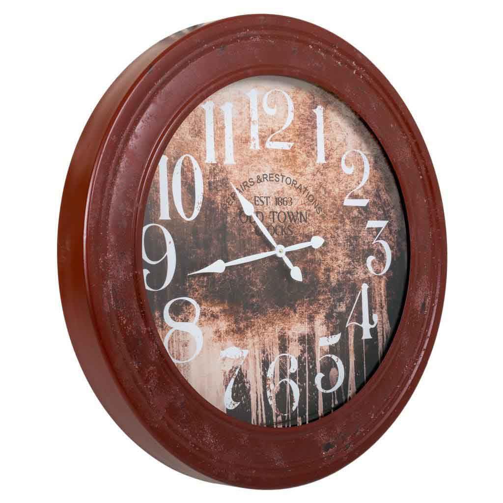 Horloge en métal sans bruit pour chambre et bureau - Pendule murale facile à lire