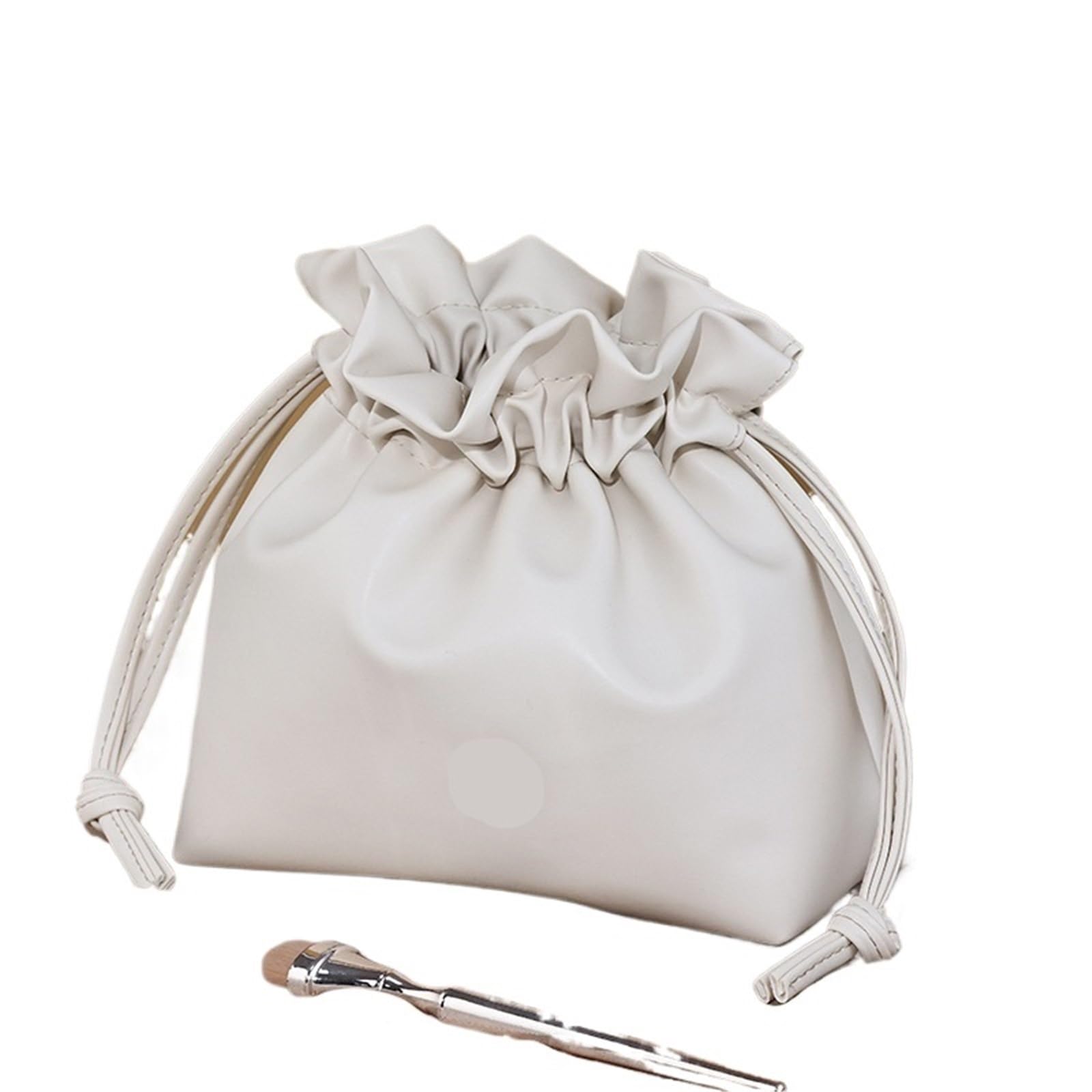 Neceser Neceser de Viaje portátil for Mujer, Bolsa de Maquillaje con cordón, Organizador de cosméticos, Estuche de Belleza(A Beige)