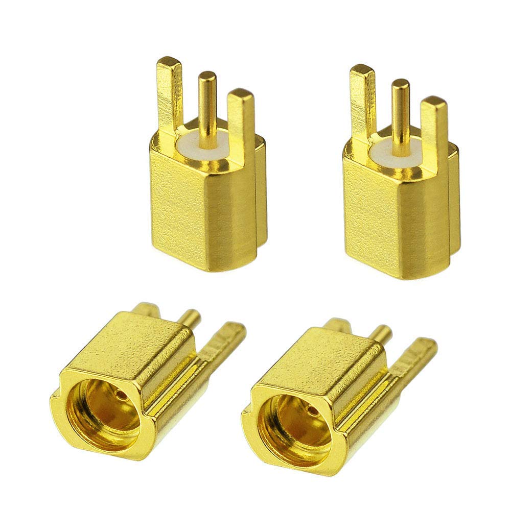 3AN Telecom MMCX Jack Female Connectors MMCX PCB Connectors Earphone Repair/Upgrade Parts 2 Pins Gold-Plated for Shure Earphone Cable Repair Earphone Upgrade Custom IEM (4 pcs)