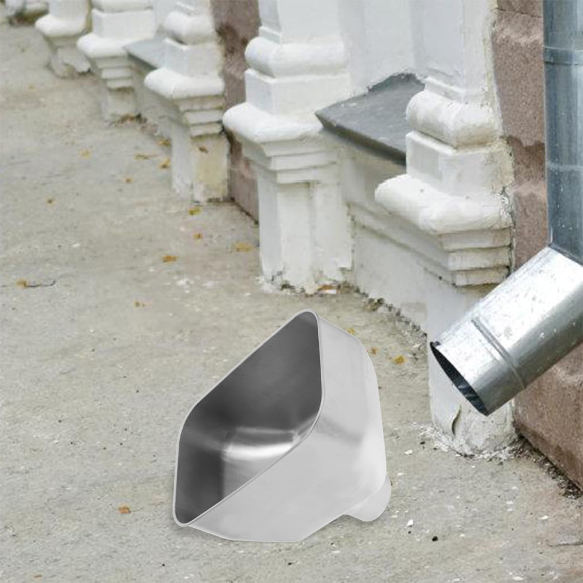 Ipetboom Stainless Steel Rainwater Downspout Diverter Ø102mm, 304 Grade Gutter Adapter for Roof Drainage and Rainwater Collection, Outdoor Water Overflow Outlet with 9.7cm Inlet Diameter