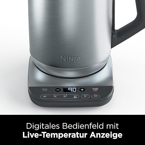 Ninja Perfect Temperature, Bouilloire, 1,7 L, avec contrôle de la température, écran LED KT201EU + Ninja Foodi 3-en-1, Grille-Pain, Grill et Presse-panini, en Acier Inoxydable, ST202EU - 10