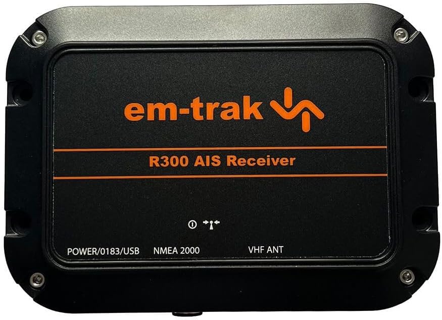 Em-trak R300 AIS Receiver, NMEA 2000, VHF Antenna, Marine Navigation Device with USB and Power Connectivity