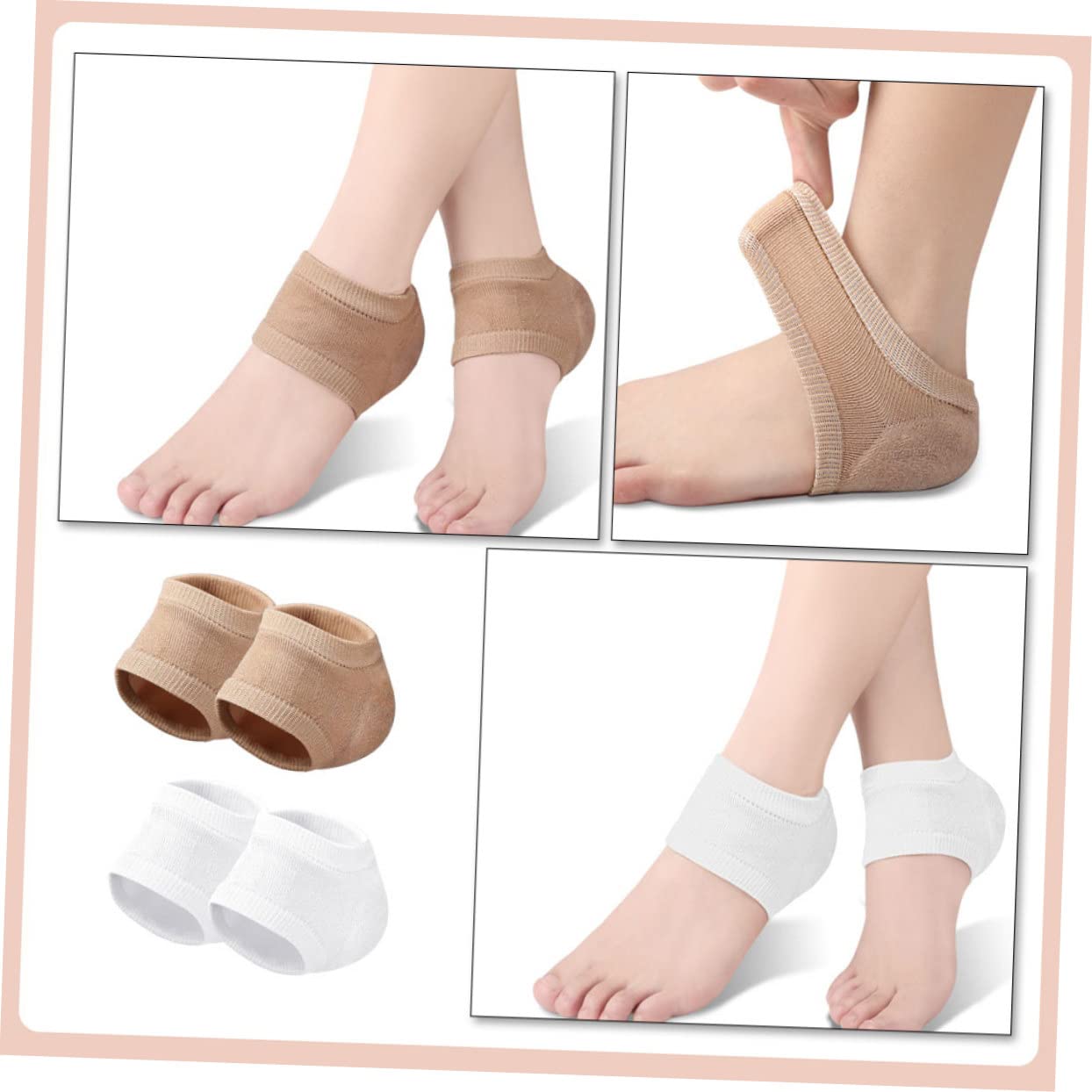 PartyKindom Moisturizing Gel Heel Socks for Women Men Toeless Cracked Heel Protectors Breathable Open Socks