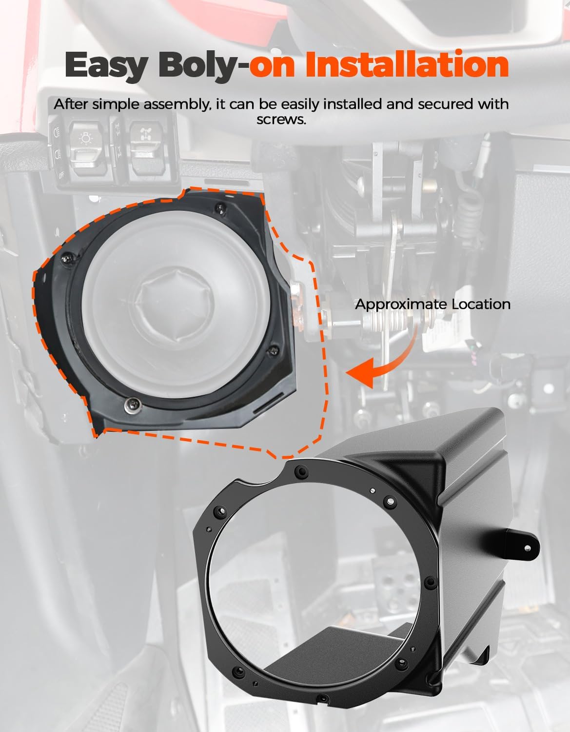 6.5" Under Dash Speaker Pods for Polaris RZR PRO XP/PRO R/Turbo R | 2020-2024 Accessories, Dashboard Speakers Enclosures Holders, 2 Pcs
