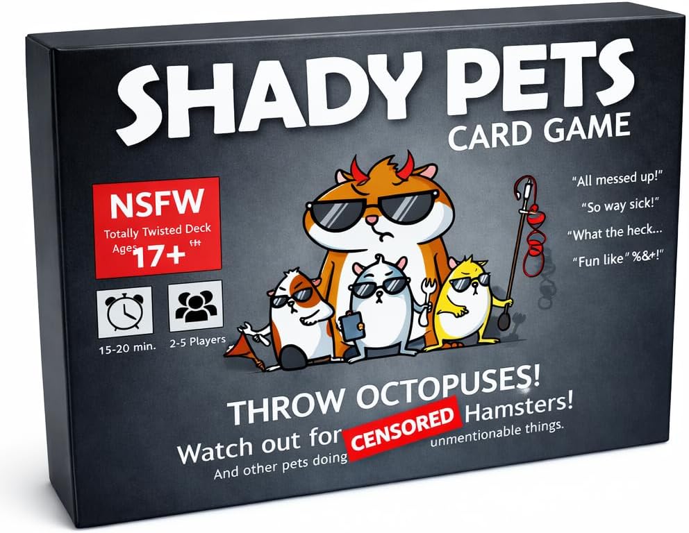 Shady Pets Card Game – Hilarious Party Card Game for Teens & Adults | Fun Family Card Game for Older Kids | Teen Game for Game Night | 2–5 Players, 15–20 Min
