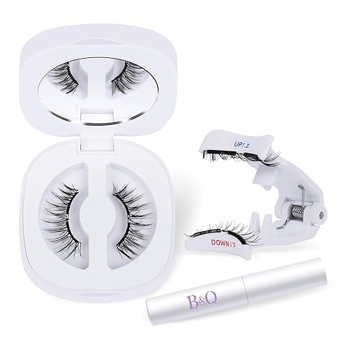 B&Qaugen Pestañas magnéticas con aplicador M02, pestañas magnéticas suaves de aspecto natural, pestañas magnéticas, no necesita pegamento