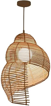 Lampada A Sospensione In Bambù E Rattan - Design Vintage, Regolabile, E27, Per Ristorante, Casa - Foto 5