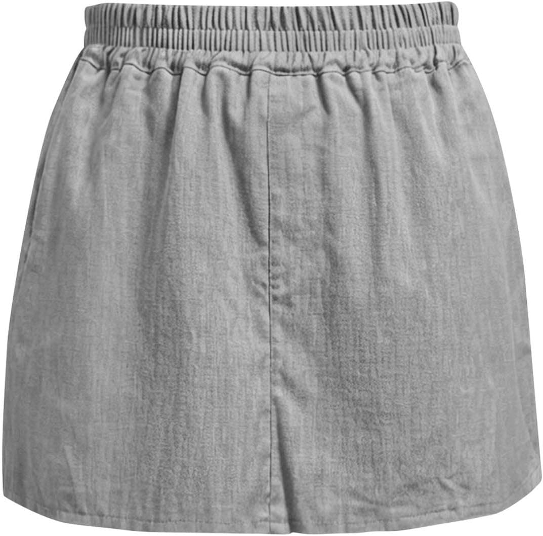 Ladies Elastic Waist Skort Loose Fit Athletic Short Skirt with Attached Inner Shorts 2026 Tennis or Golf Bottoms