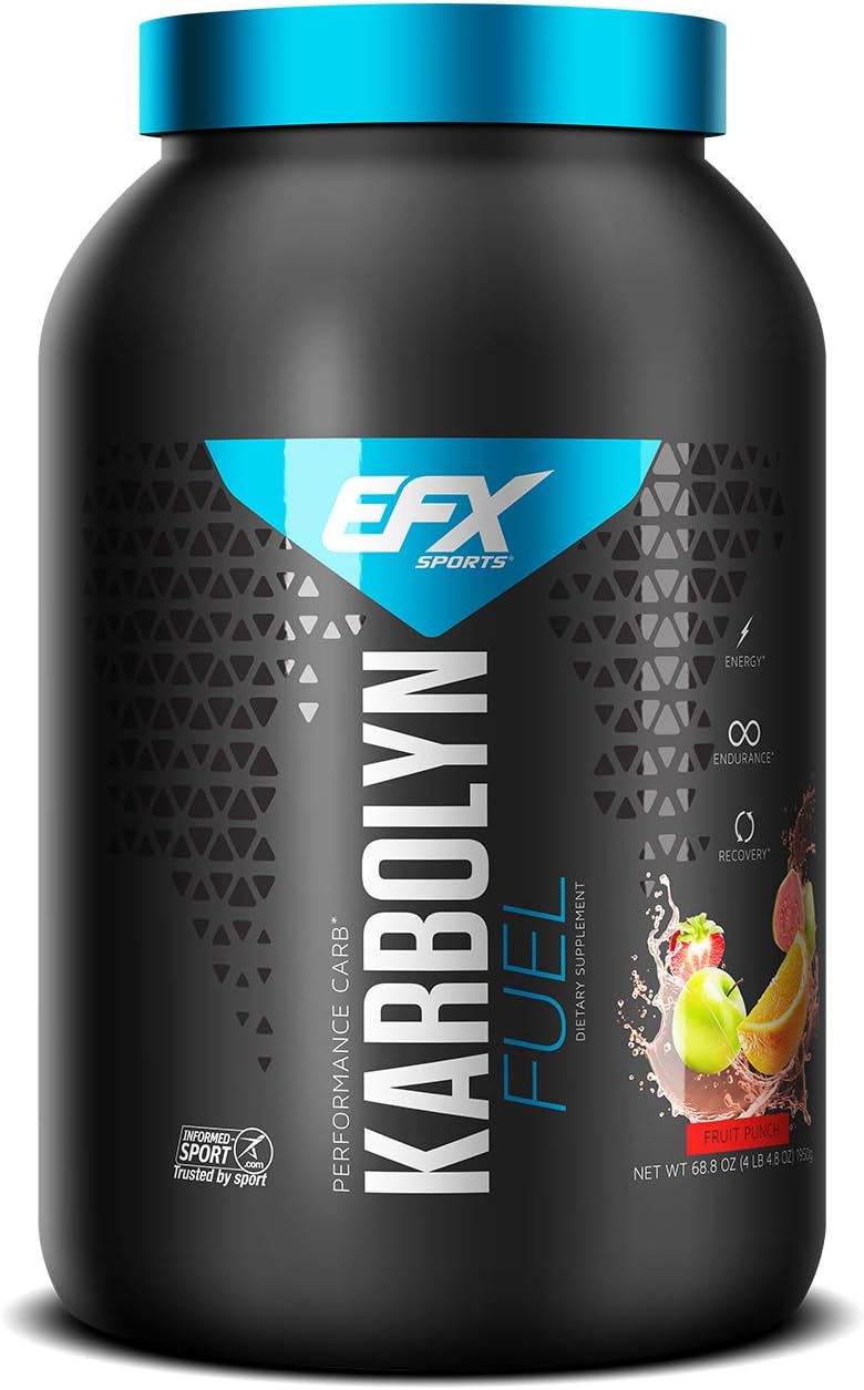 EFX Sports Karbolyn Fuel Complex Carbohydrate Post Workout & Pre Workout Powder Clinically Tested Intense Energy Supplement Shake (Fruit Punch, 4.4 Pounds)