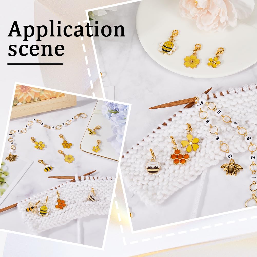 SUNNYCLUE 11-Piece Butterfly Knitting Tool Set - Locking Stitch Markers & Row Counter Chain For Crochet & Sewing - View #3