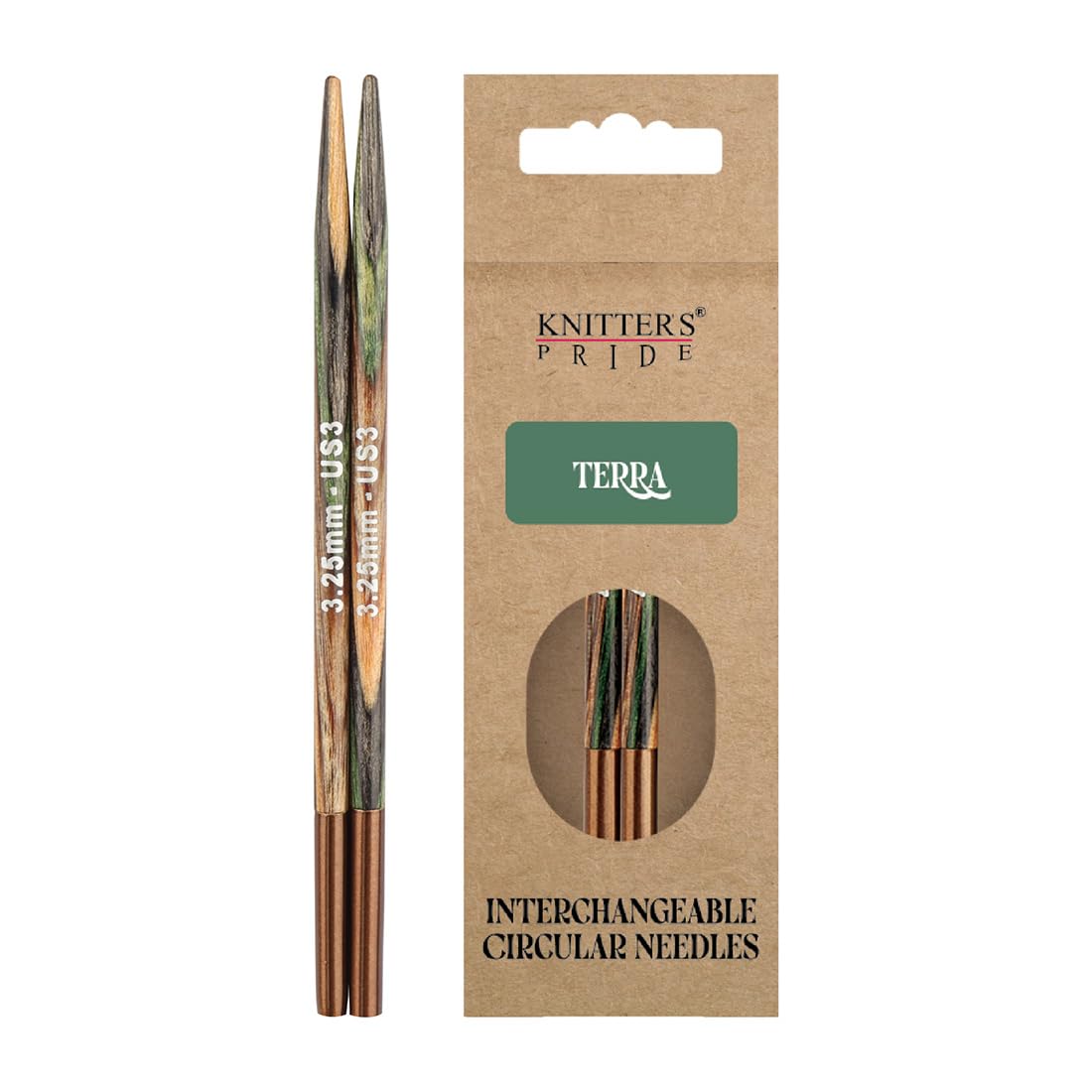 Knitter's Pride Green/Brown Terra Interchangeable Knitting Tip 13 Cm (3.25 Mm) - 1 Piece
