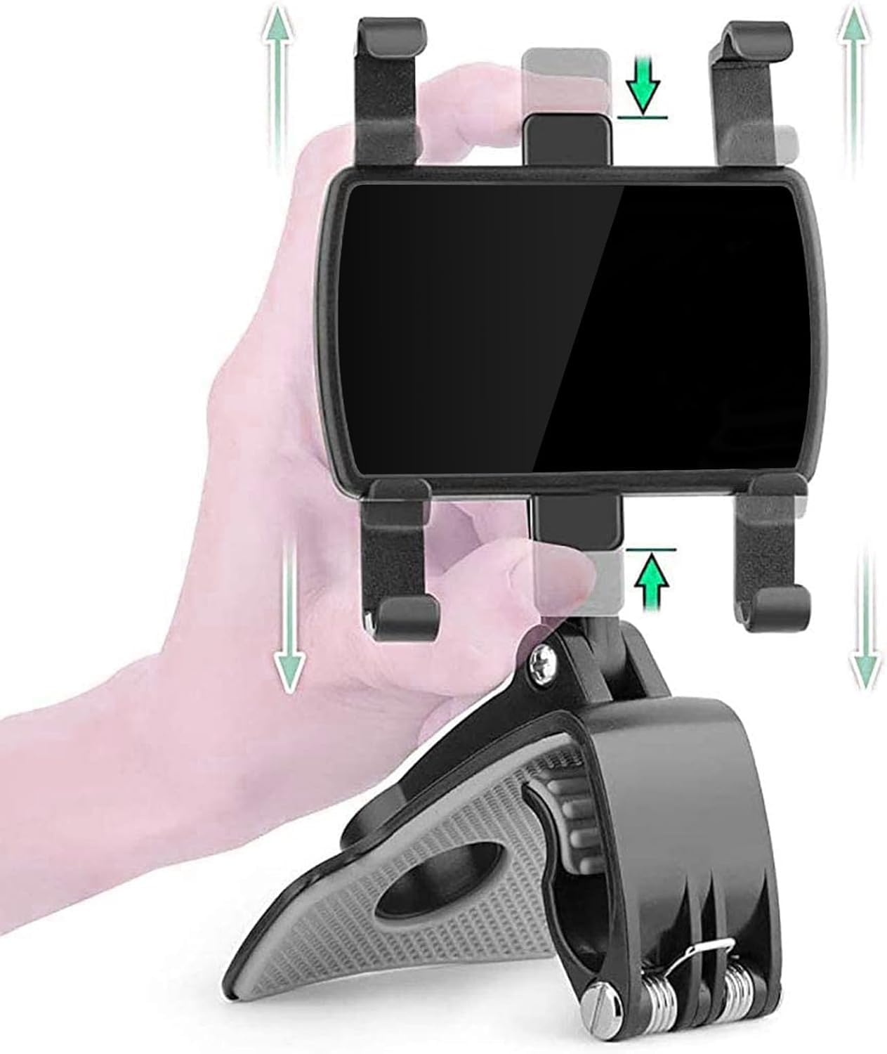Supporto per Telefono da Cruscotto Auto, Supporto Girevole per Cellulare con Clip, Supporto con Clip Girevole a 360 Gradi per Smartphone da 4 a 7 Pollici