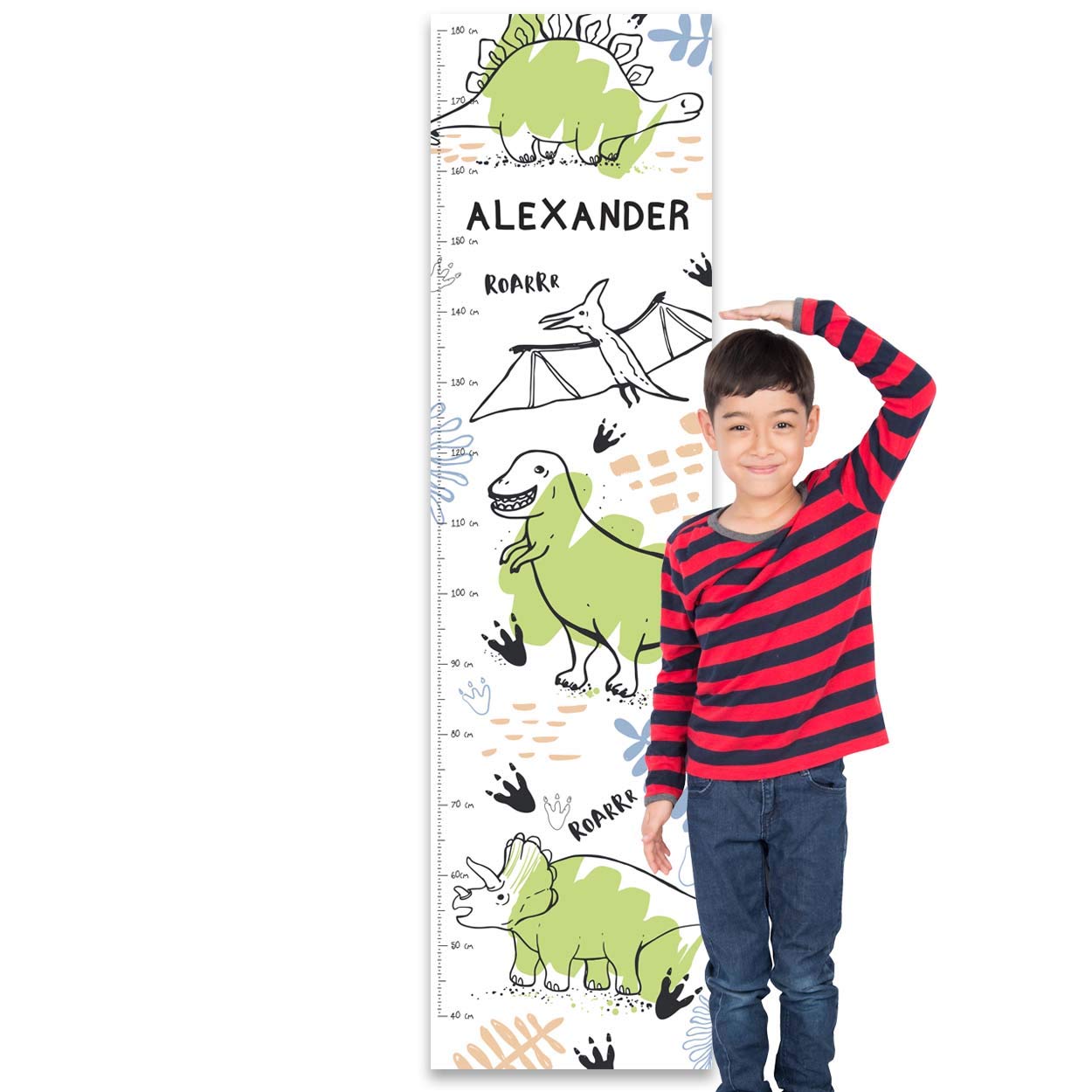 Paper Themes Personalised Height Chart - Dinosaurs