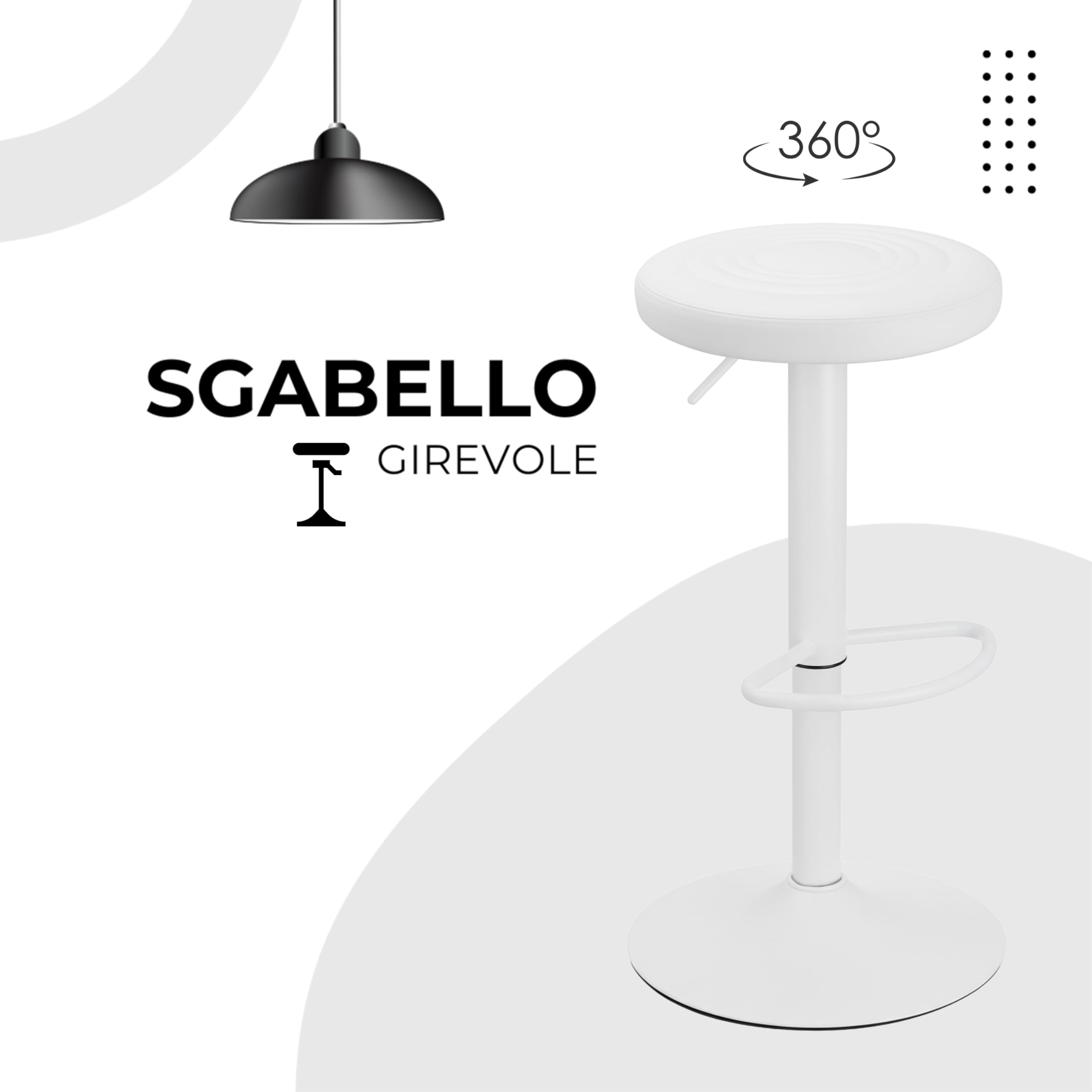 Sgabello da bar cucina alto penisola girevole regolabile poggiapiedi Hollywood