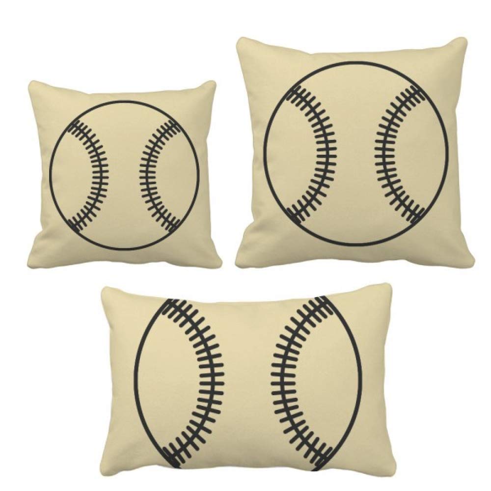 Coussin de baseball sport avec housse et insert de décoration