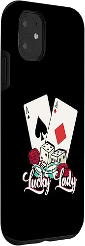 Miniatura 3 de iPhone 11 Lucky Lady - Jugador de póquer Casino de juego Estuche para jugadores