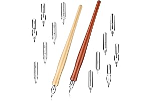 14 PCS Comic Pen Nib Set Oblique Calligraphy Dip Pen Set, Fluid Writer Pen