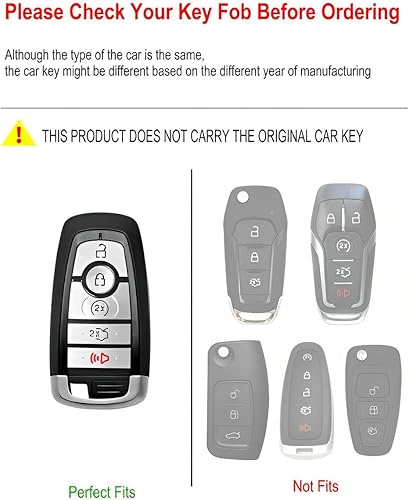 Miniatura 9 de Funda de metal para llavero Ford, protector de llave inteligente compatible con Escape F150 Bronco Explorer F250 Mustang F350 Edge Fusion 2018-2024